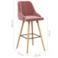 vidaXL Taburetes de cocina 2 unidades terciopelo rosa vidaXL Taburetes de cocina 2 unidades terciopelo rosa