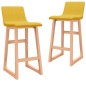 vidaXL Taburetes de cocina 2 unidades tela amarillo mostaza vidaXL Taburetes de cocina 2 unidades tela amarillo mostaza