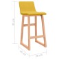 vidaXL Taburetes de cocina 2 unidades tela amarillo mostaza vidaXL Taburetes de cocina 2 unidades tela amarillo mostaza
