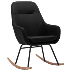 vidaXL Silla mecedora de tela negra