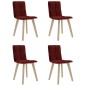 vidaXL Sillas de comedor 4 unidades tela rojo tinto vidaXL Sillas de comedor 4 unidades tela rojo tinto