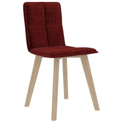 vidaXL Sillas de comedor 4 unidades tela rojo tinto