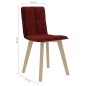 vidaXL Sillas de comedor 4 unidades tela rojo tinto vidaXL Sillas de comedor 4 unidades tela rojo tinto