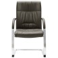 vidaXL Silla de oficina voladiza de cuero sintético gris vidaXL Silla de oficina voladiza de cuero sintético gris