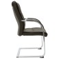 vidaXL Silla de oficina voladiza de cuero sintético gris vidaXL Silla de oficina voladiza de cuero sintético gris