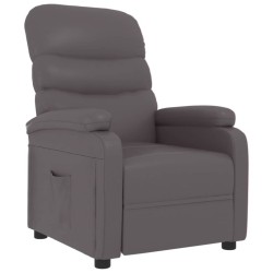 vidaXL Sillón reclinable de cuero sintético gris