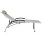 vidaXL Tumbona de aluminio textilene crema