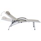 vidaXL Tumbona de aluminio textilene crema