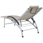 vidaXL Tumbona de aluminio textilene crema