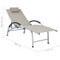 vidaXL Tumbona de aluminio textilene crema