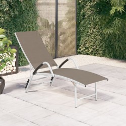 vidaXL Tumbona de textilene y aluminio gris taupé