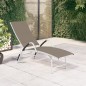 vidaXL Tumbona de textilene y aluminio gris taupé vidaXL Tumbona de textilene y aluminio gris taupé