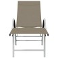 vidaXL Tumbona de textilene y aluminio gris taupé vidaXL Tumbona de textilene y aluminio gris taupé