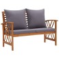 vidaXL Banco de jardín con cojines 119 cm madera maciza de acacia vidaXL Banco de jardín con cojines 119 cm madera maciza de acacia