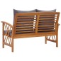 vidaXL Banco de jardín con cojines 119 cm madera maciza de acacia vidaXL Banco de jardín con cojines 119 cm madera maciza de acacia
