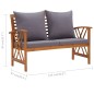 vidaXL Banco de jardín con cojines 119 cm madera maciza de acacia vidaXL Banco de jardín con cojines 119 cm madera maciza de acacia