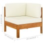 vidaXL Sofá esquinero con cojines blanco crema madera de acacia vidaXL Sofá esquinero con cojines blanco crema madera de acacia