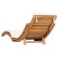 vidaXL Tumbona plegable con cojín blanco crema madera maciza de teca vidaXL Tumbona plegable con cojín blanco crema madera maciza de teca