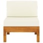 vidaXL Sofá central 2 piezas cojines blanco crema madera de acacia vidaXL Sofá central 2 piezas cojines blanco crema madera de acacia