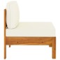 vidaXL Sofá central 2 piezas cojines blanco crema madera de acacia vidaXL Sofá central 2 piezas cojines blanco crema madera de acacia
