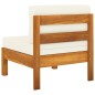 vidaXL Sofá central 2 piezas cojines blanco crema madera de acacia vidaXL Sofá central 2 piezas cojines blanco crema madera de acacia