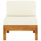 vidaXL Sofá central con cojines blanco crema madera de acacia vidaXL Sofá central con cojines blanco crema madera de acacia