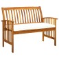 vidaXL Banco de jardín con cojines 119 cm madera maciza de acacia vidaXL Banco de jardín con cojines 119 cm madera maciza de acacia