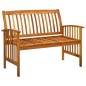 vidaXL Banco de jardín con cojines 119 cm madera maciza de acacia vidaXL Banco de jardín con cojines 119 cm madera maciza de acacia