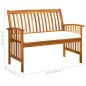 vidaXL Banco de jardín con cojines 119 cm madera maciza de acacia vidaXL Banco de jardín con cojines 119 cm madera maciza de acacia