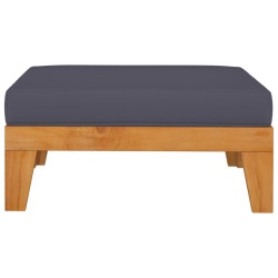 vidaXL Reposapiés modular y cojín gris ocuro madera maciza de acacia