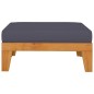 vidaXL Reposapiés modular y cojín gris ocuro madera maciza de acacia vidaXL Reposapiés modular y cojín gris ocuro madera maciza de acacia