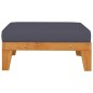 vidaXL Reposapiés modular y cojín gris ocuro madera maciza de acacia vidaXL Reposapiés modular y cojín gris ocuro madera maciza de acacia