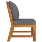 vidaXL Sofá seccional central con cojín gris oscuro madera de acacia vidaXL Sofá seccional central con cojín gris oscuro madera de acacia
