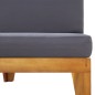 vidaXL Sofá seccional central con cojines madera de acacia gris oscuro vidaXL Sofá seccional central con cojines madera de acacia gris oscuro