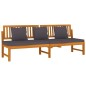 vidaXL Sofá cama con cojín madera maciza acacia gris 200x60x75 cm vidaXL Sofá cama con cojín madera maciza acacia gris 200x60x75 cm