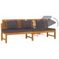 vidaXL Sofá cama con cojín madera maciza acacia gris 200x60x75 cm vidaXL Sofá cama con cojín madera maciza acacia gris 200x60x75 cm