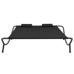 vidaXL Tumbona doble de exterior de tela negro