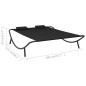 vidaXL Tumbona doble de exterior de tela negro vidaXL Tumbona doble de exterior de tela negro