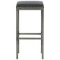 vidaXL Taburetes de cocina con cojines 3 uds ratán sintético gris vidaXL Taburetes de cocina con cojines 3 uds ratán sintético gris