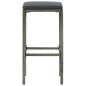 vidaXL Taburetes de cocina con cojines 3 uds ratán sintético gris vidaXL Taburetes de cocina con cojines 3 uds ratán sintético gris