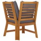 vidaXL Sofá de esquina madera maciza de acacia con cojines gris oscuro