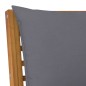 vidaXL Sofá de esquina madera maciza de acacia con cojines gris oscuro