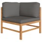 vidaXL Sofá de esquina 2 uds madera maciza teca y cojines gris oscuro vidaXL Sofá de esquina 2 uds madera maciza teca y cojines gris oscuro