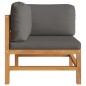 vidaXL Sofá de esquina 2 uds madera maciza teca y cojines gris oscuro vidaXL Sofá de esquina 2 uds madera maciza teca y cojines gris oscuro