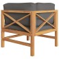 vidaXL Sofá de esquina 2 uds madera maciza teca y cojines gris oscuro vidaXL Sofá de esquina 2 uds madera maciza teca y cojines gris oscuro