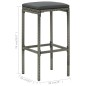 vidaXL Taburetes de cocina con cojines 6 unidades ratán sintético gris vidaXL Taburetes de cocina con cojines 6 unidades ratán sintético gris
