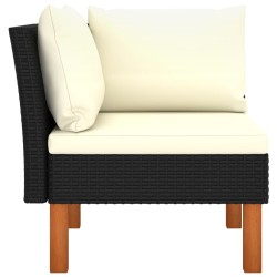 vidaXL Sofá esquinero de ratán sintético y madera maciza de eucalipto