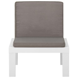 vidaXL Silla de jardín con cojín plástico blanco
