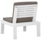vidaXL Silla de jardín con cojín plástico blanco