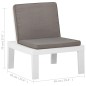 vidaXL Silla de jardín con cojín plástico blanco